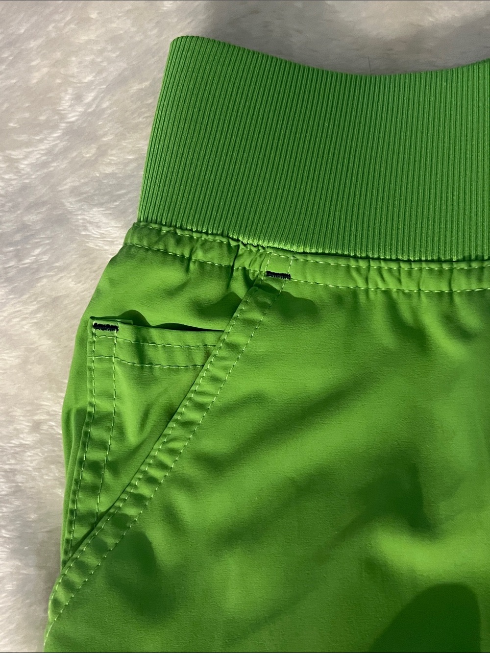 KOI 💚 LIME GREEN WIDE ELASTIC WAISTBAND 6-POCKET CARGO SCRUB PANTS Women’s XL - Picture 5 of 12